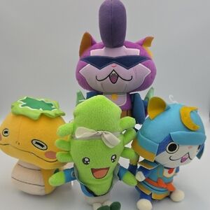 Hasbro Yokai Yo-Kai Watch Plush Lot of 4 2015 Shogunyan Noko Wiglin Baddinyan